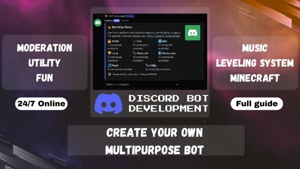 All in One MultiPurpose Discord Bot - Software Project by Gaurav Uchil (gaurav87565)